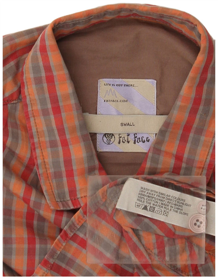 Camisa de hombre Fat Face Small de algodón a cuadros multicolores