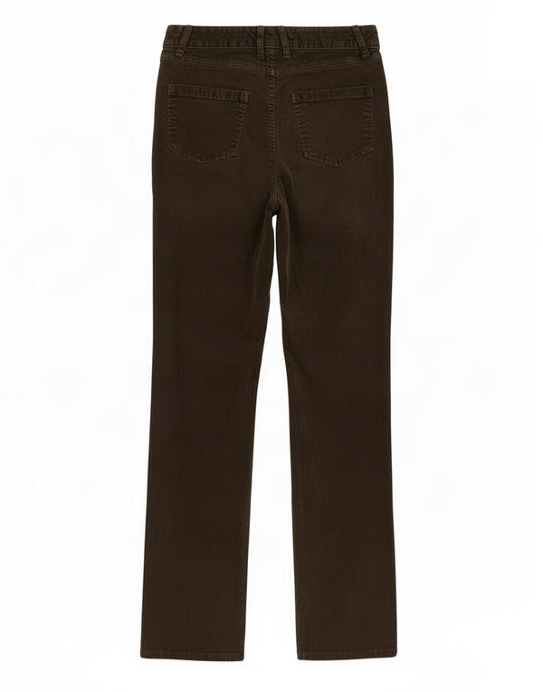 Marks & Spencer Womens Straight Corduroy Trousers UK 8 Small W28 L29 Khaki