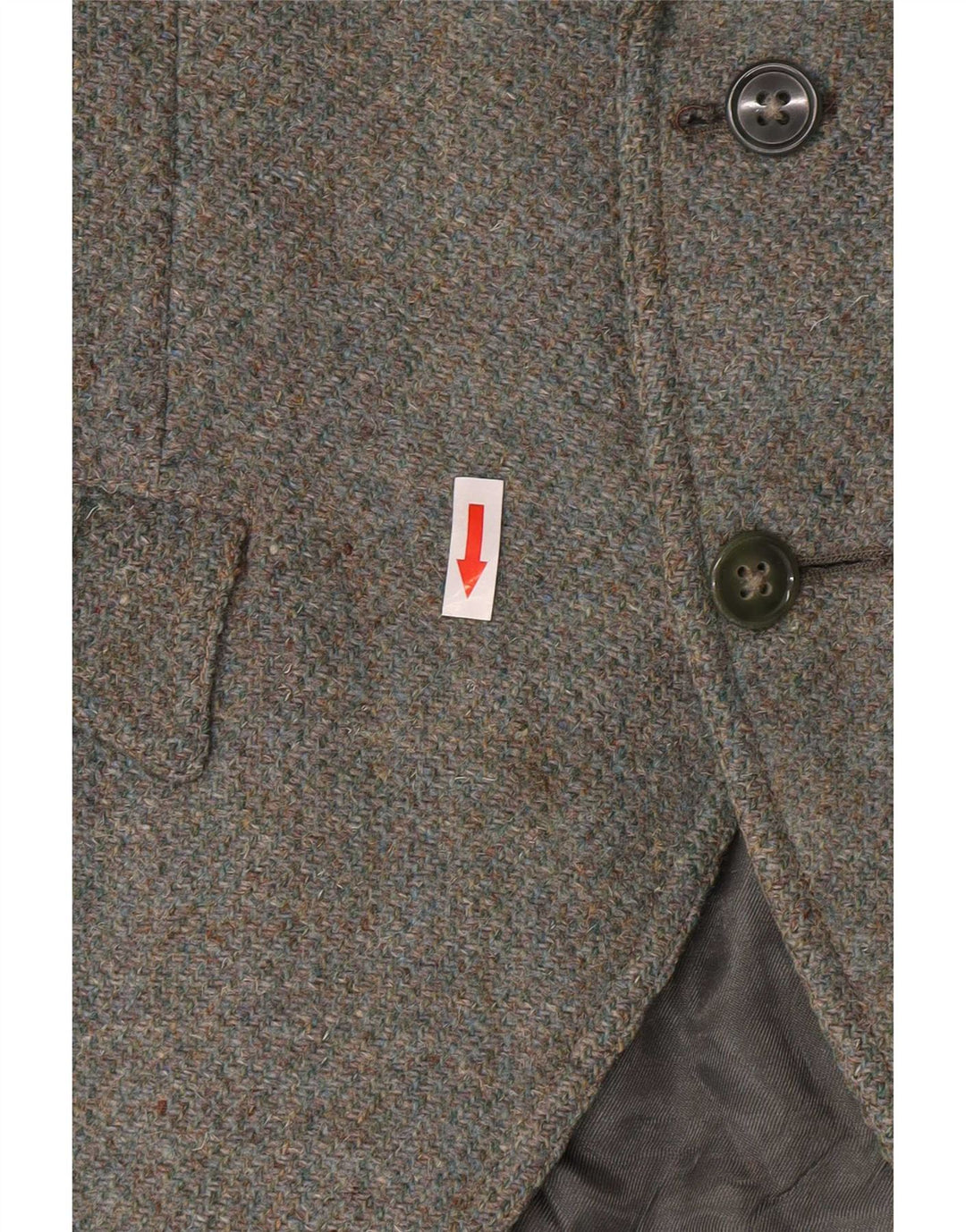 Harris Tweed Chaqueta militar de 2 botones para mujer UK 8 Small Khaki Wool