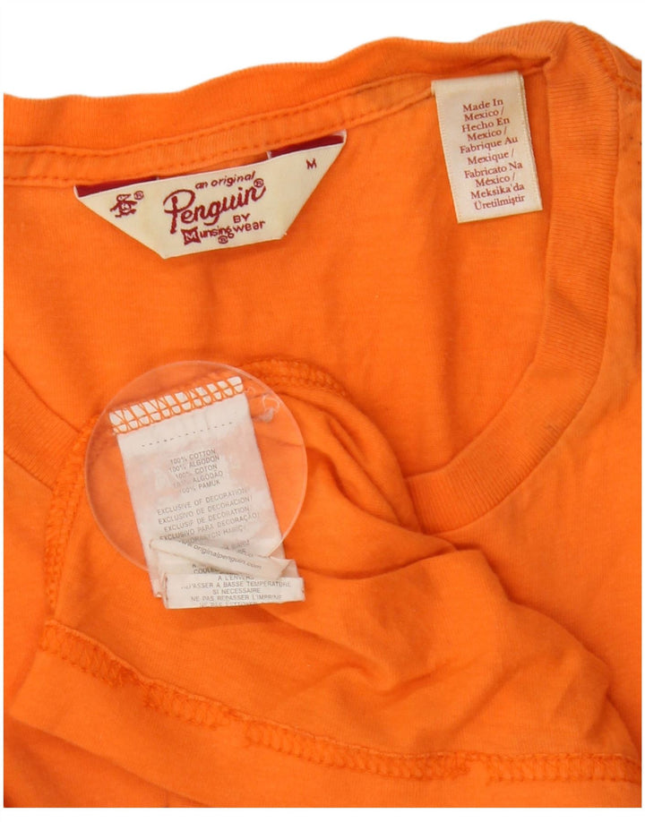Penguin - Camiseta gráfica para hombre, parte superior de algodón naranja medio