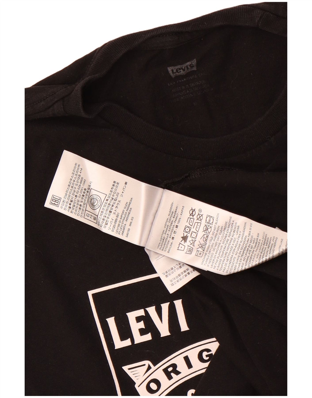 Levi's Camiseta gráfica para hombre Top Medium Black Cotton