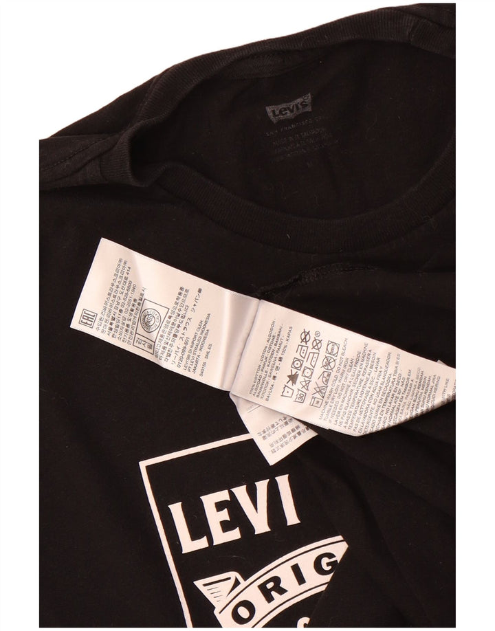 Levi's Camiseta gráfica para hombre Top Medium Black Cotton
