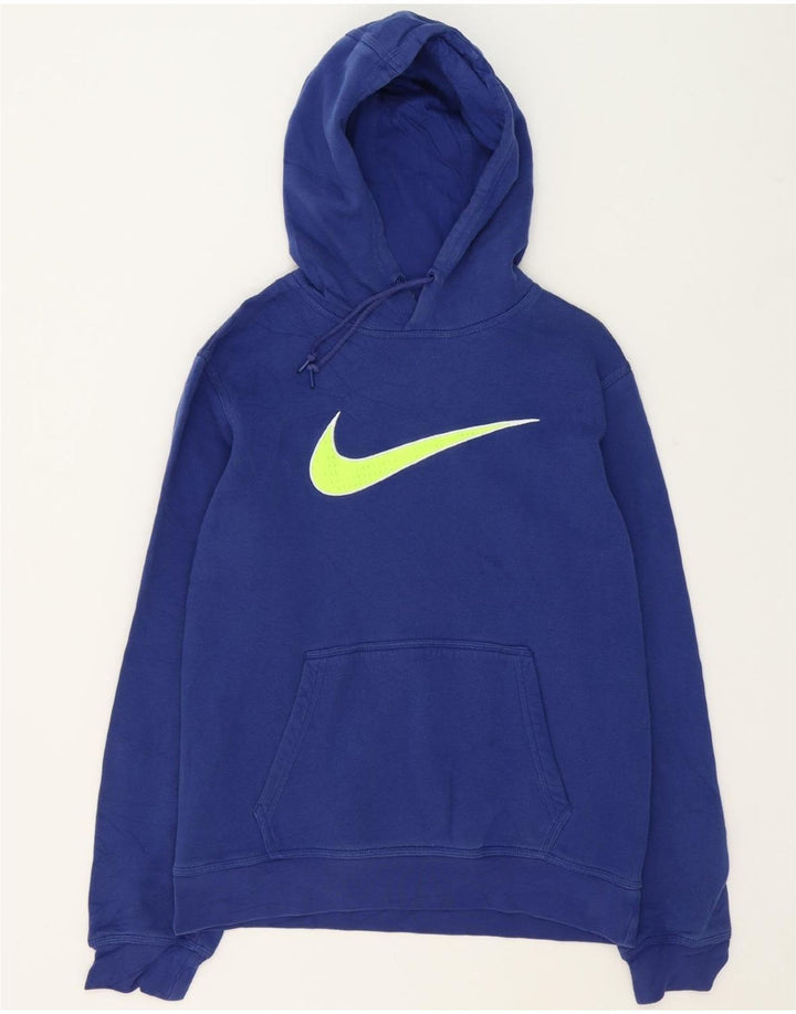 NIKE Mens Graphic Hoodie Jumper Medium Navy Blue Cotton Vintage Nike and Second-Hand Nike from Messina Hembry 