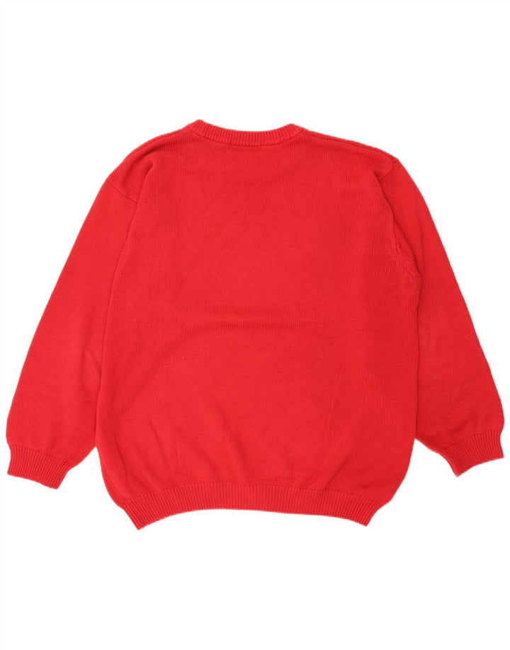 Marks & Spencer - Jersey de cuello redondo para hombre, talla grande, algodón rojo