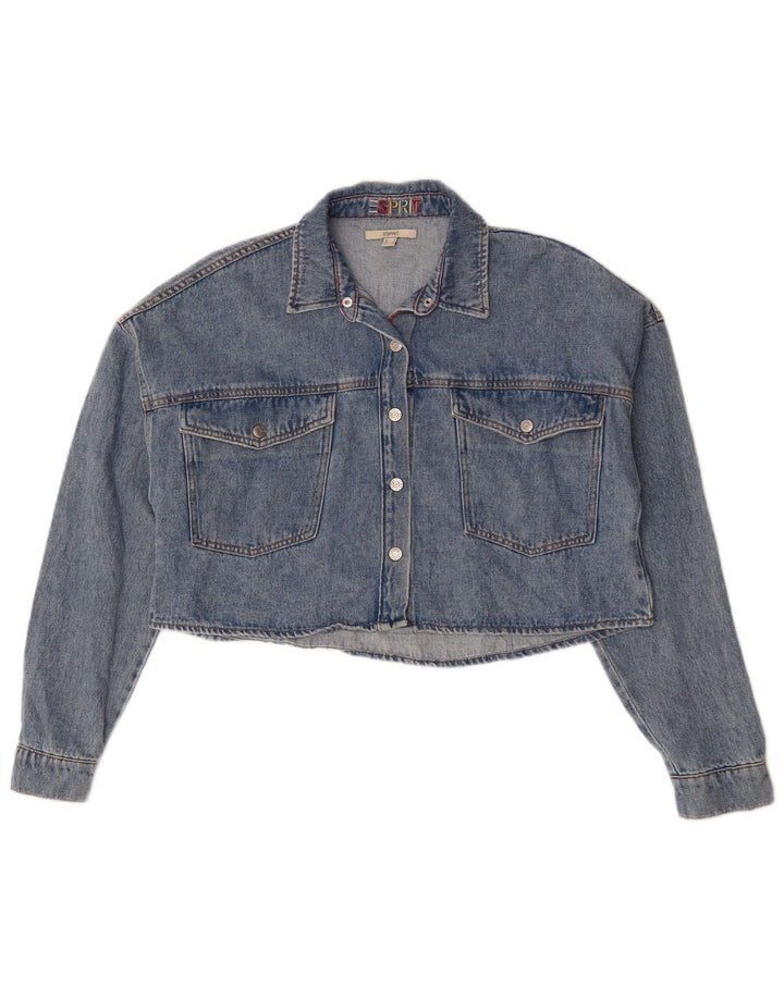 Esprit Chaqueta Vaquera Corta Extragrande para Mujer UK 10 Small Algodón Azul