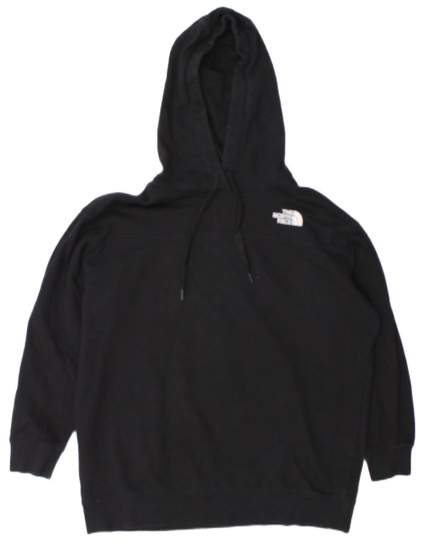 The North Face Womens Hoodie Jumper UK 16 Large Black Cotton