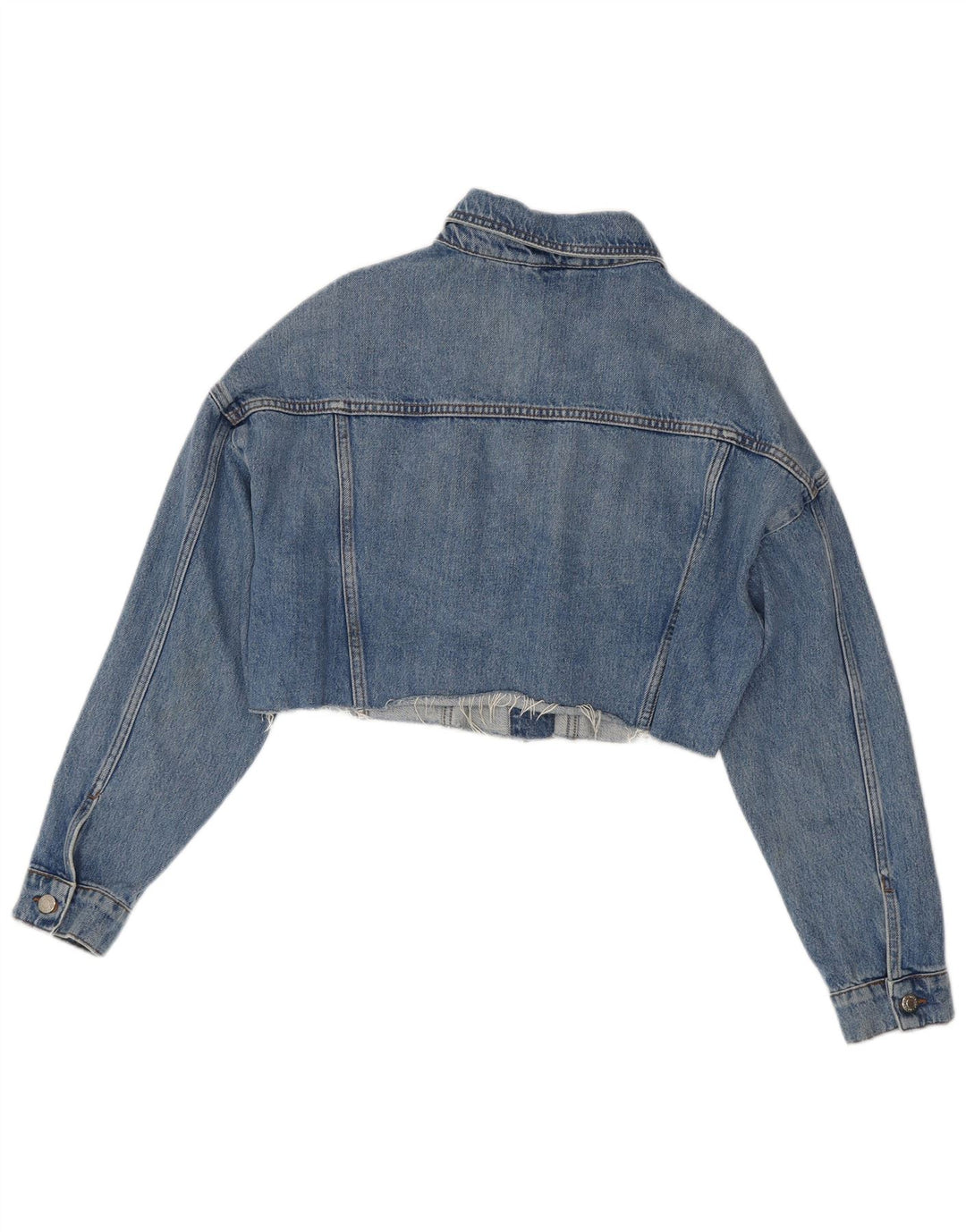 Topshop Chaqueta vaquera corta extragrande para mujer UK 10 Small Blue Cotton