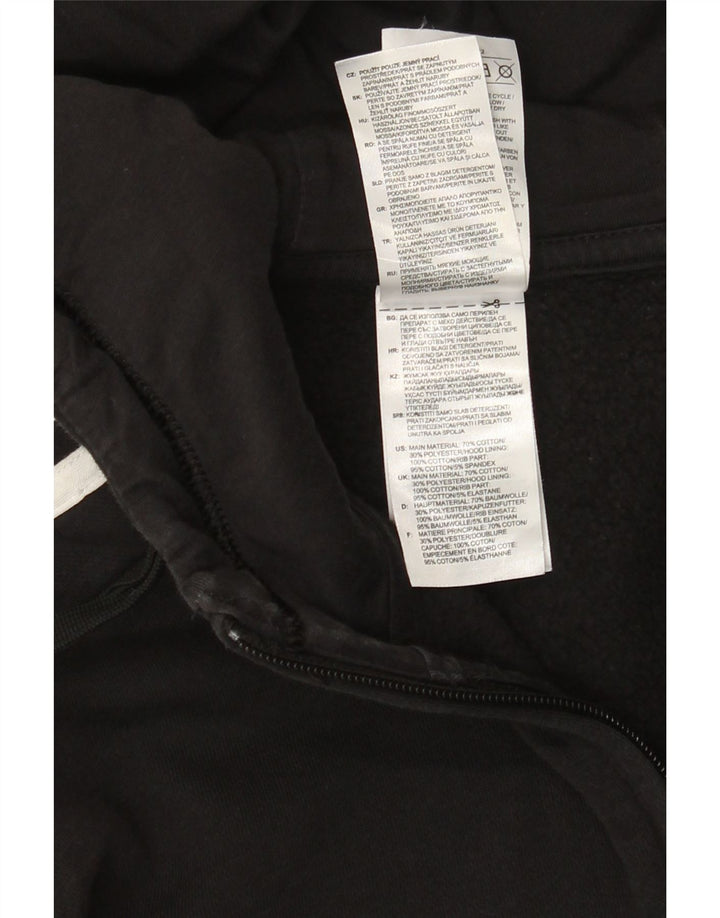 Adidas - Sudadera con capucha y cremallera para hombre, algodón negro mediano
