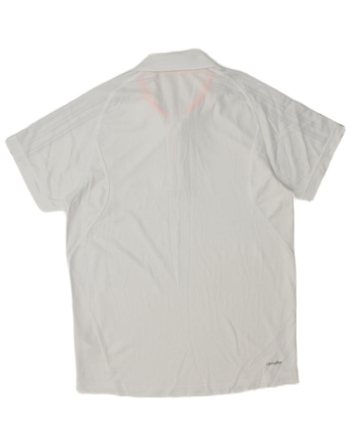 Adidas Mens Climalite Polo Camisa Pequeña Blanco