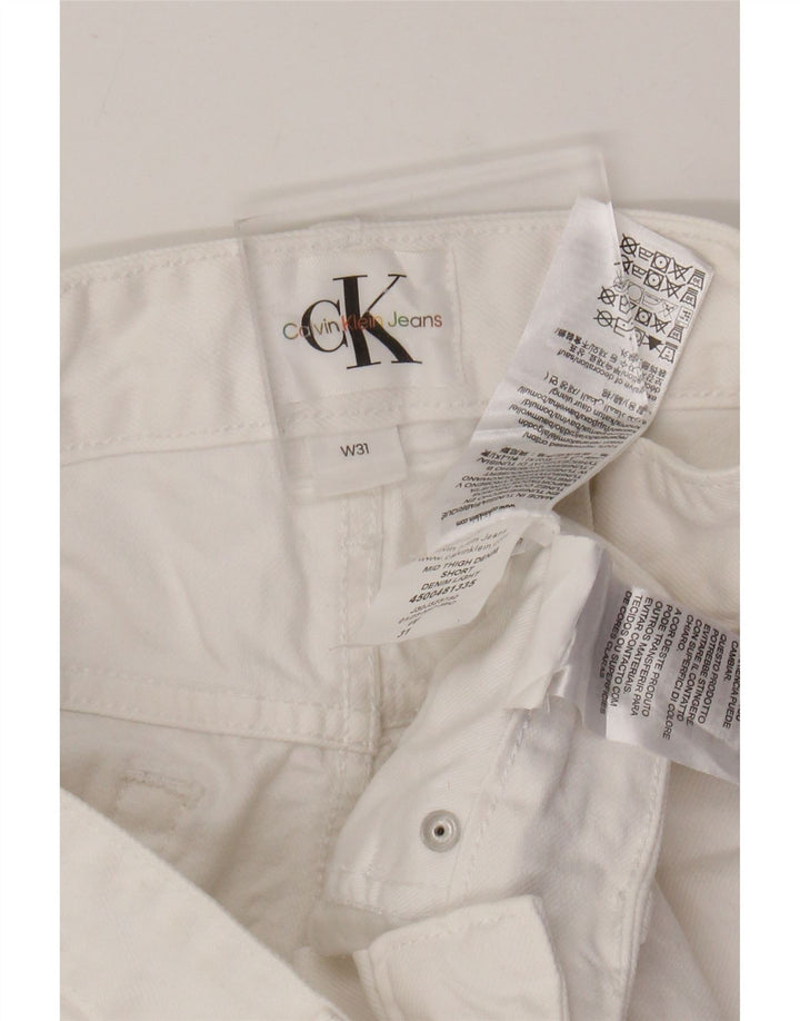 CALVIN KLEIN Shorts vaqueros gráficos para hombre W31 Algodón blanco mediano