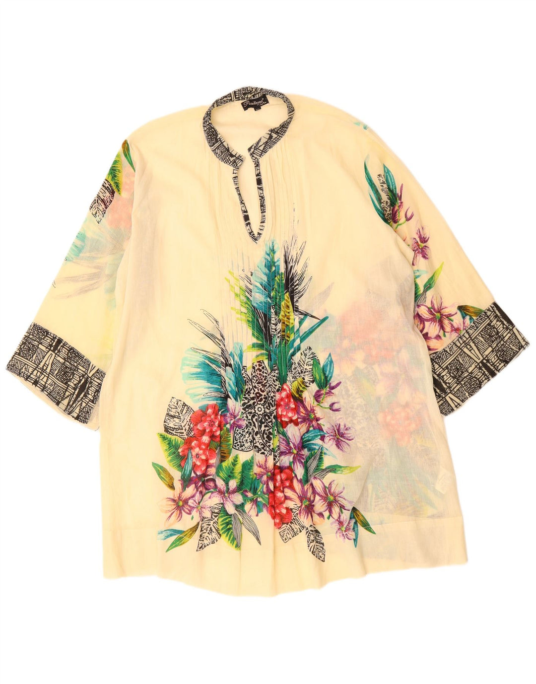POSITANO BY JEAN PAUL Vestido túnica extragrande para mujer UK 18 XL Beige Floral