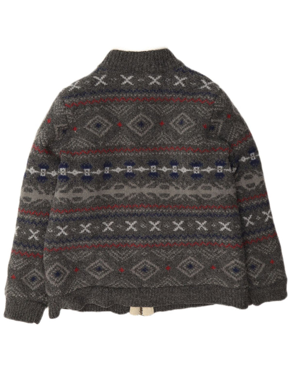 L.L.Bean Suéter tipo cárdigan Sherpa para hombre 2XL Lana gris Fair Isle