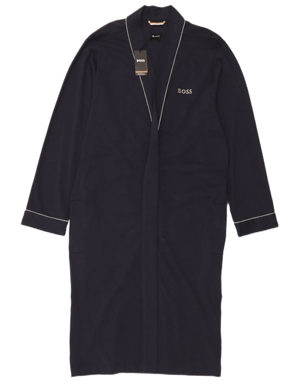 Hugo Boss Vestido tipo jersey extragrande de manga larga para mujer UK 10 Small Azul marino