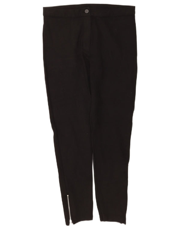 Topshop Womens Skinny Cropped Trousers UK 12 Medium W30 L25 Black Viscose