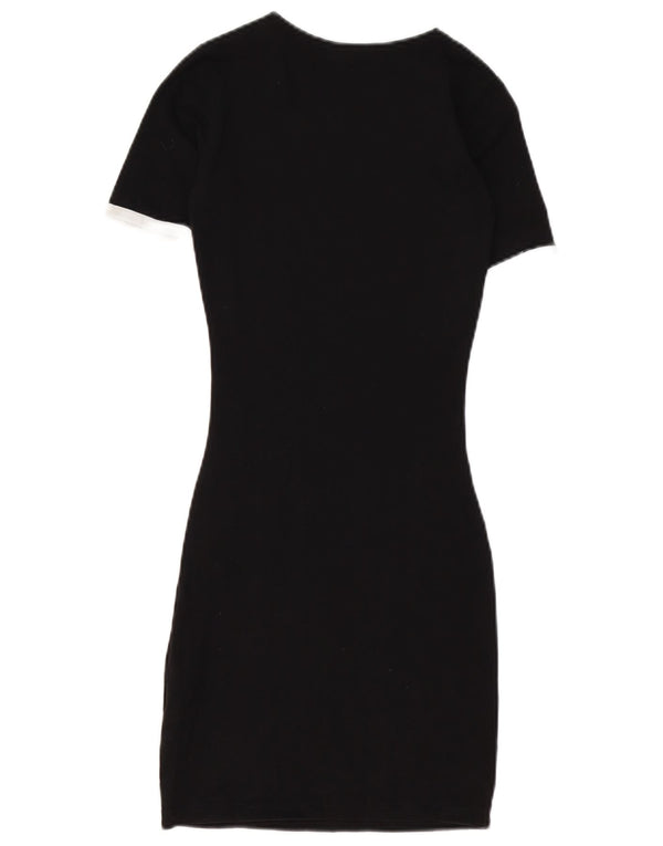 FILA Vestido camisero gráfico para mujer UK 4 XS Algodón negro