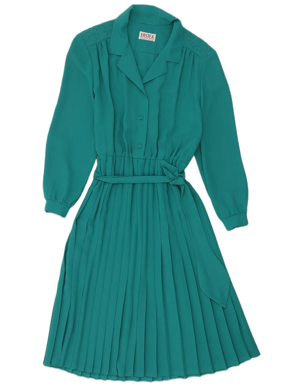 Eastex Vestido acampanado de manga larga para mujer UK 46 Grande Verde