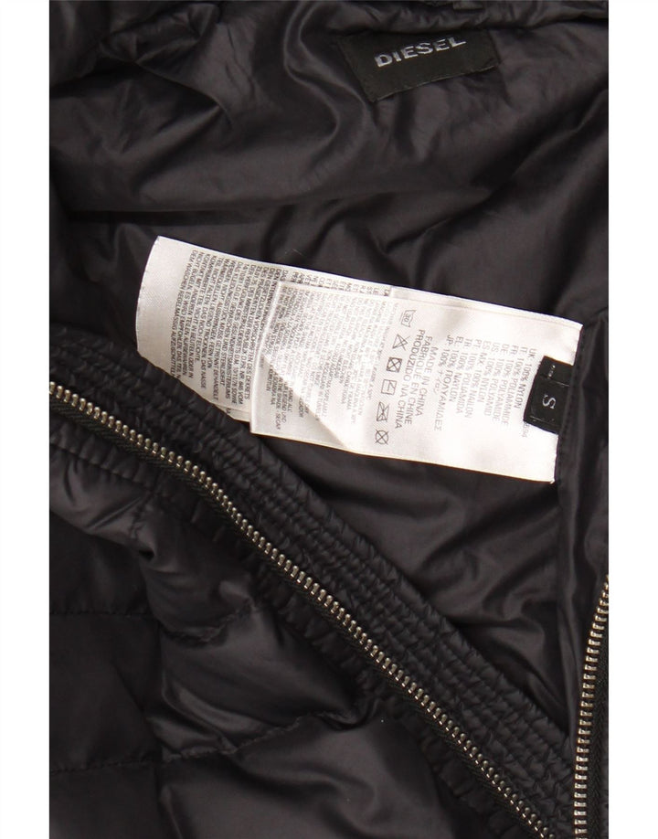DIESEL Chaqueta acolchada con capucha para hombre UK 36 Small Black Nylon