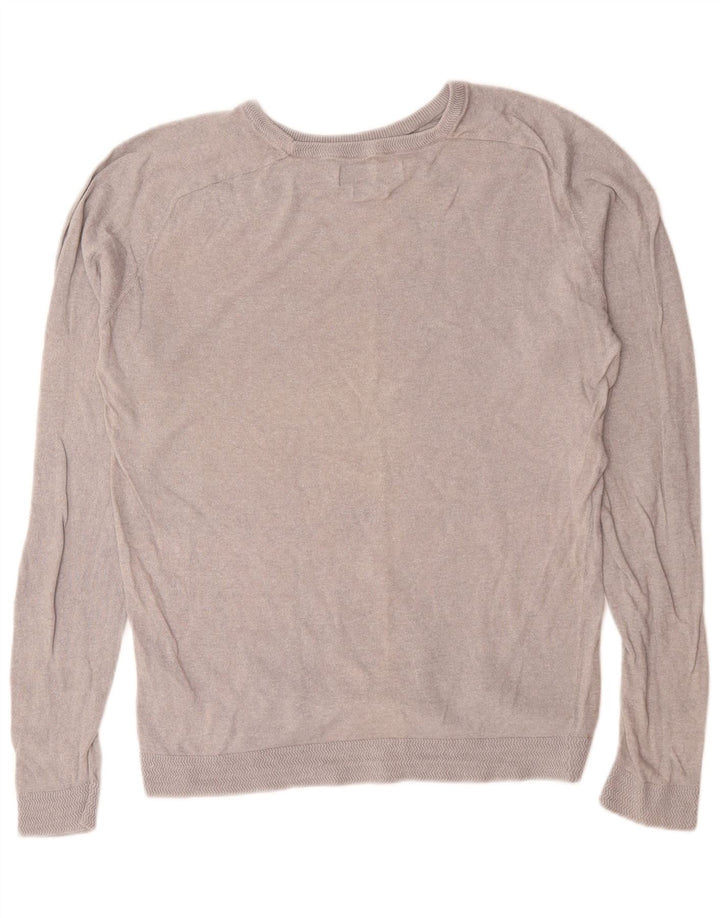 Jack & Jones Jersey con cuello redondo para hombre, talla grande, lino gris