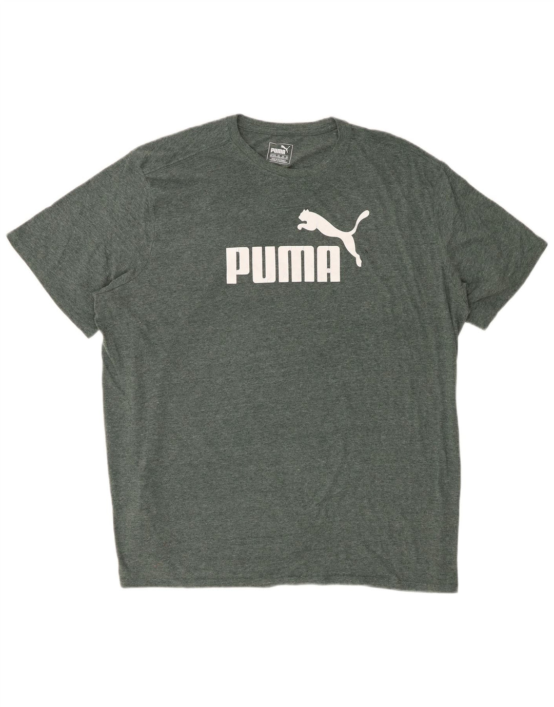 PUMA Camiseta gráfica para hombre Top 3XL Verde moteado