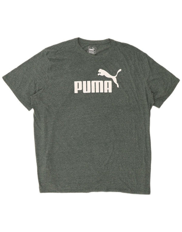 PUMA Camiseta gráfica para hombre Top 3XL Verde moteado