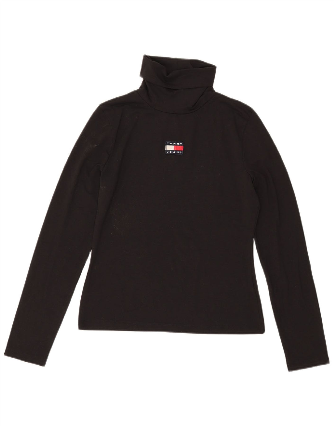 Tommy Hilfiger Top gráfico para mujer de manga larga UK 44 Poliéster negro mediano