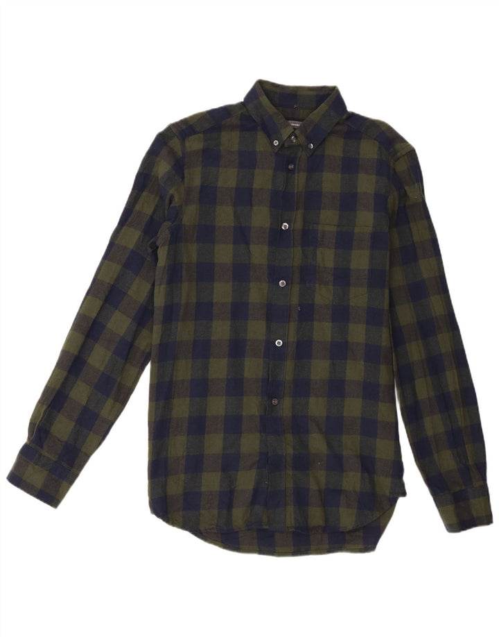 Camisa De Franela De Algodón A Cuadros Verdes Pequeños De French Connection Hombre