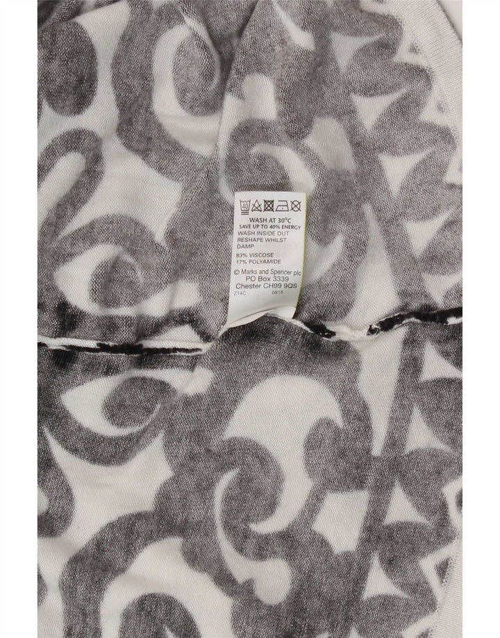 Marks & Spencer Top para mujer de manga larga UK 46 Large White Paisley Viscosa