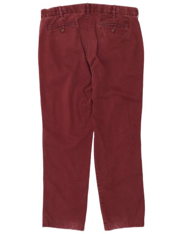 Marks & Spencer Pantalones chinos rectos Blue Harbor para hombre W36 L31 Borgoña