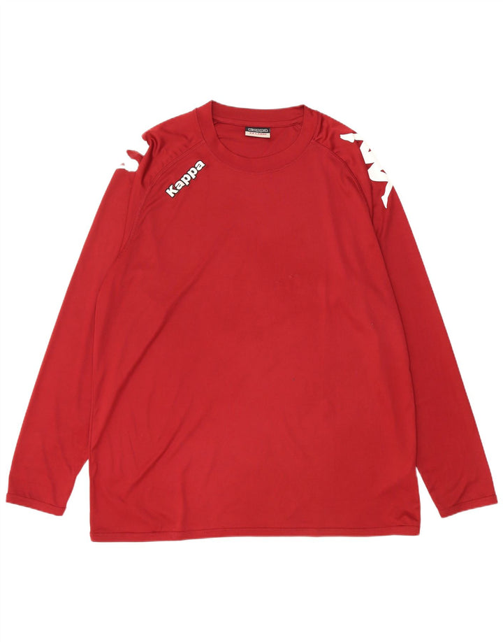 KAPPA Mens Graphic Top Manga Larga 2XL Granate Poliéster