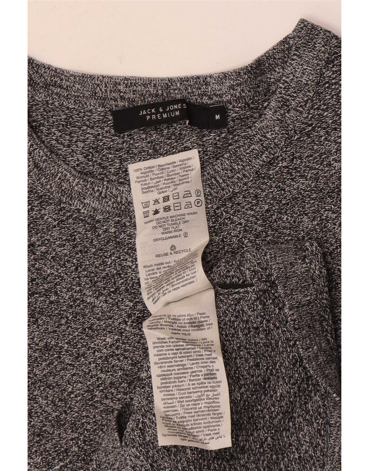 Jack & Jones Hombre Top Manga Larga Algodón Moteado Gris Medio