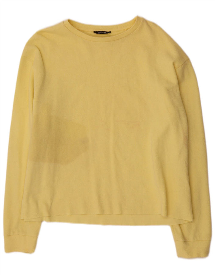 Zara Mujer Top Manga Larga UK 46 Grande Amarillo