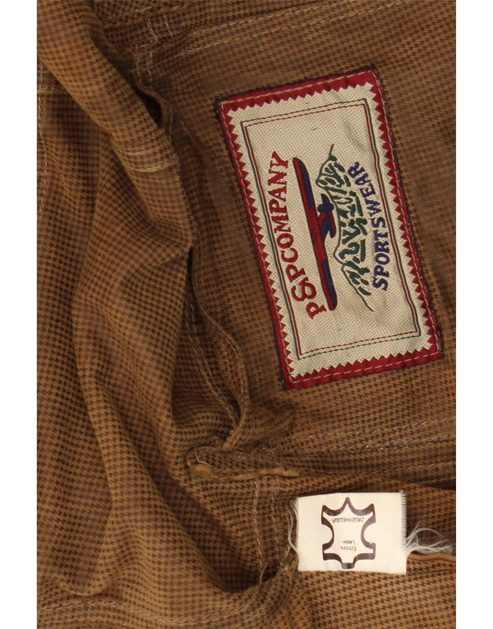 VINTAGE Chaqueta Blazer de ante de 2 botones para hombre Reino Unido 42 XL Cuero marrón