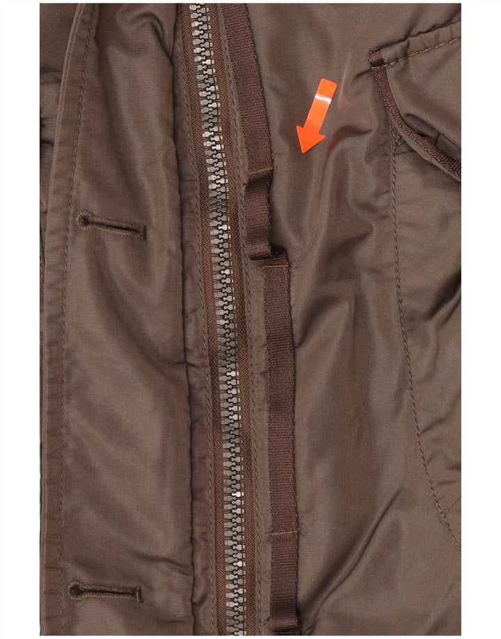 PEUTEREY Abrigo acolchado con capucha para mujer IT 40 Small Caqui Poliéster