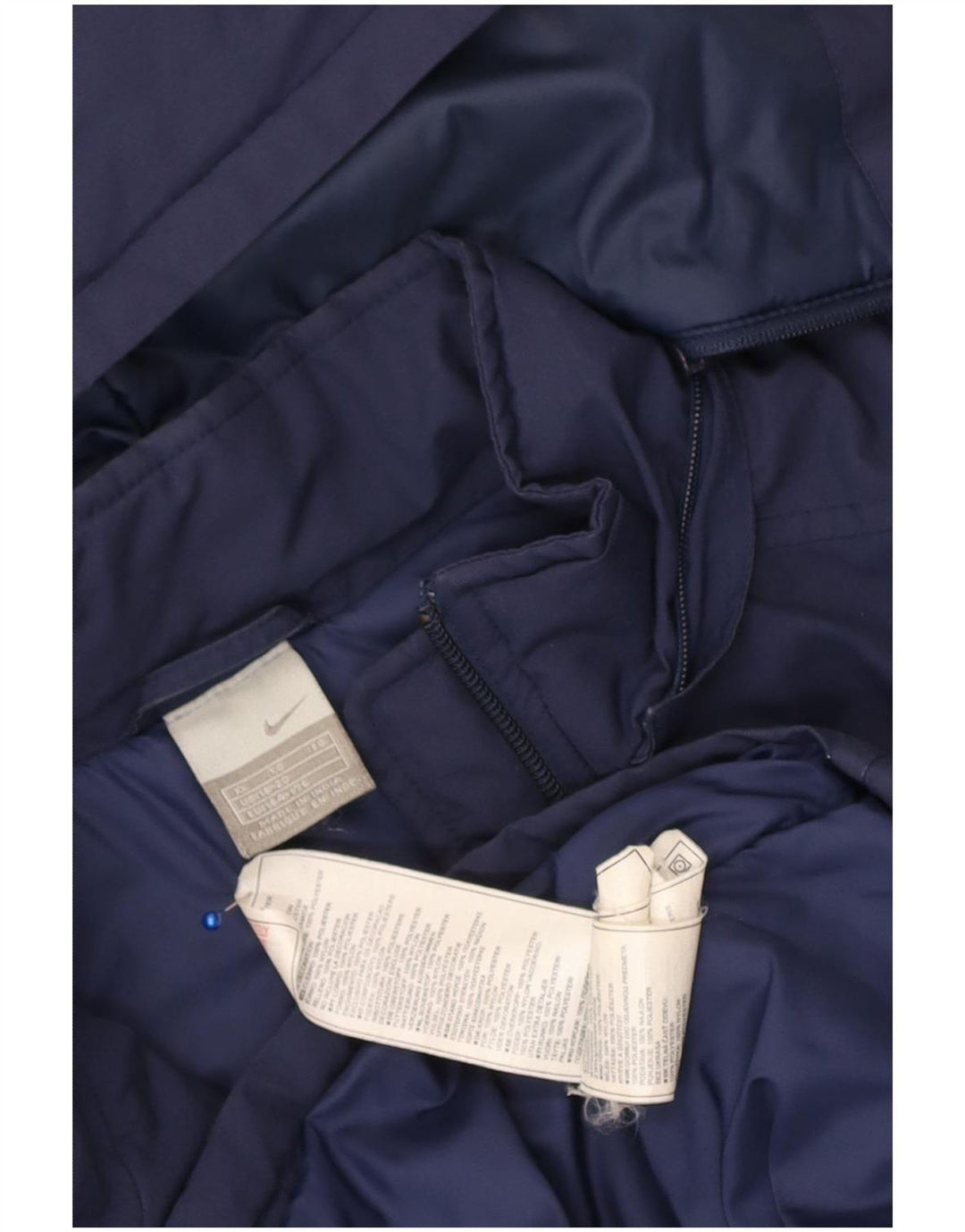 Nike Chaqueta cortavientos con capucha para niños 13-14 años XL Azul marino Poliéster