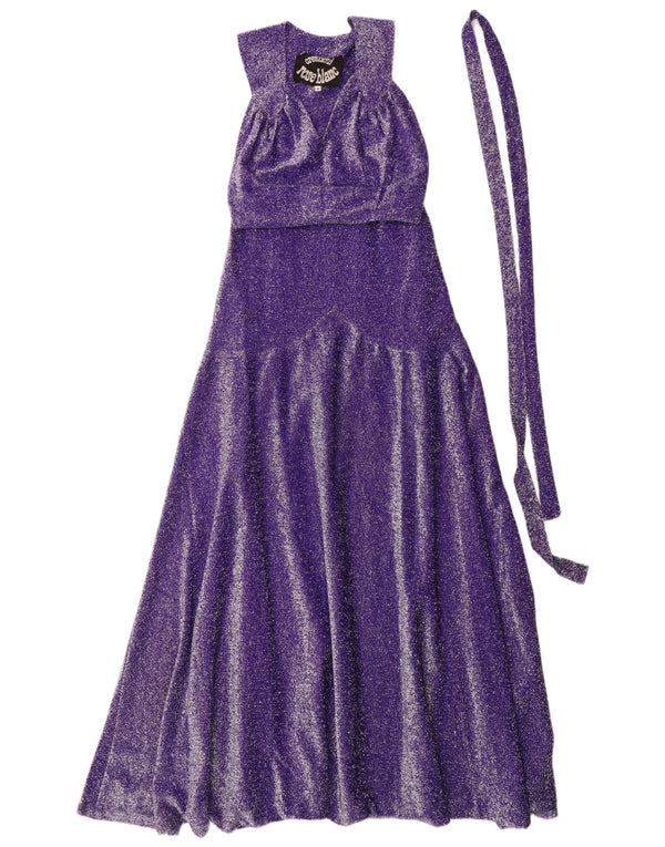 Vestido maxi sin mangas vintage para mujer IT 42 Púrpura medio