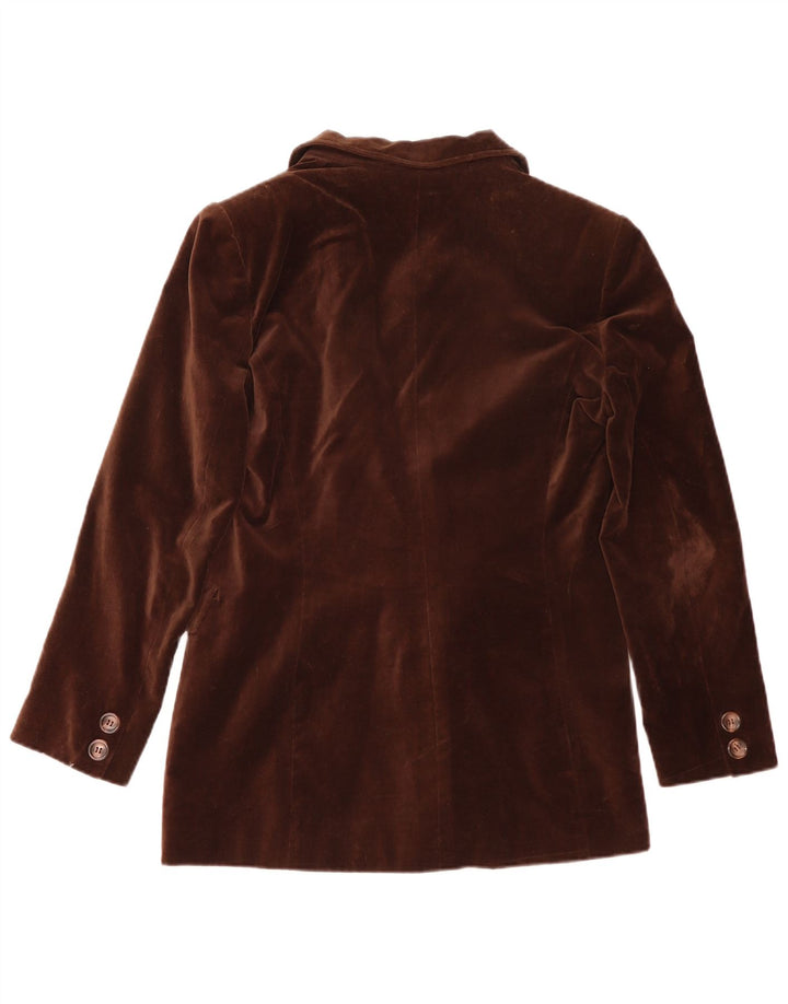 Express Chaqueta Blazer de Terciopelo con Doble Botonadura para Mujer UK 40 Grande Marrón