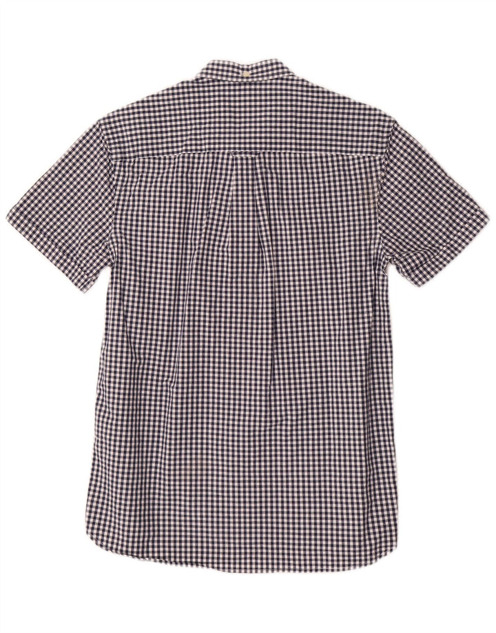 Lyle & Scott Camisa de manga corta para hombre Small Blue Gingham Cotton Classic