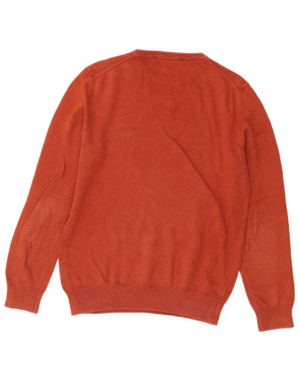 CREW CLOTHING Jersey de cuello redondo para hombre, pequeño, algodón naranja