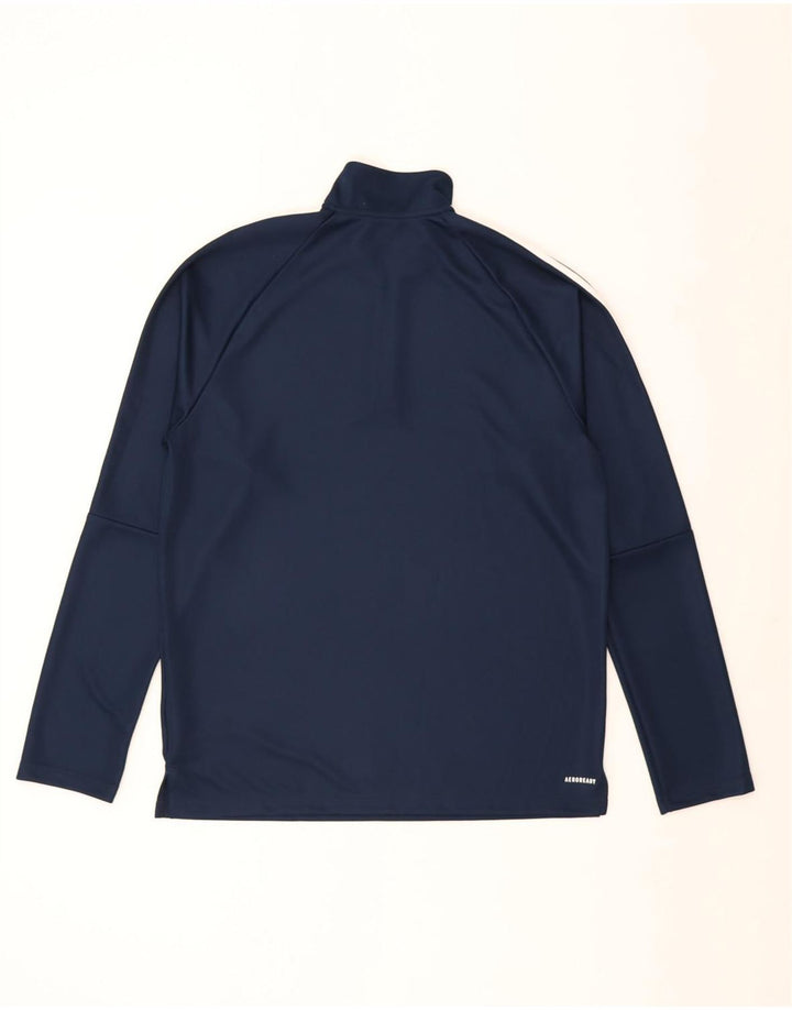 Adidas Hombre Aeroready Zip Neck Jersey Chándal Top Grande Azul Marino