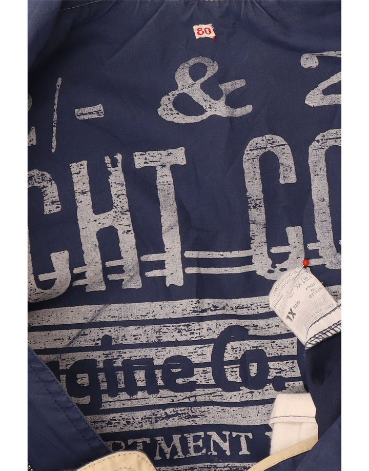 Chaqueta utilitaria vintage para hombre Reino Unido 42 XL Poliéster azul marino