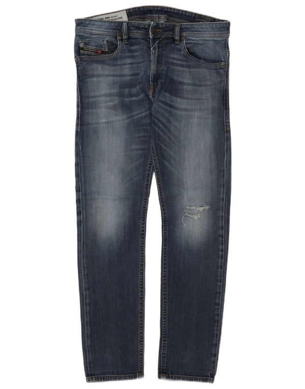 Diesel Hombre Vaqueros Slim Desgastados W32 L32 Algodón Azul