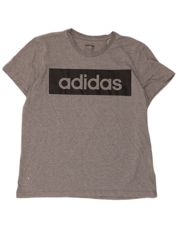 Adidas Mens Climalite Graphic Camiseta Top XL Algodón moteado gris