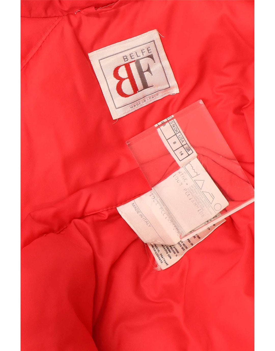 Belfe Abrigo acolchado extragrande con doble botonadura para mujer UK 44 Medum Red