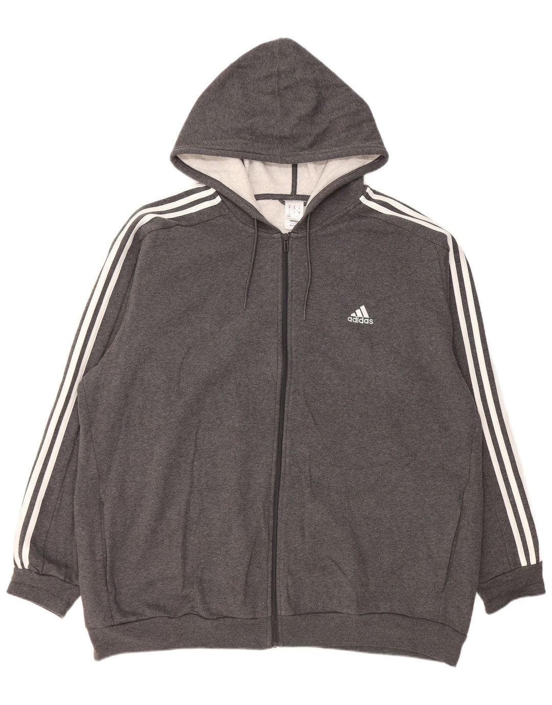 Adidas - Sudadera con capucha y cremallera para hombre, talla 3XL, algodón gris