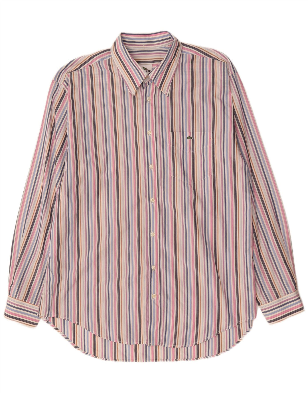 Camisa LACOSTE para hombre Talla 44 XL Algodón a rayas multicolor