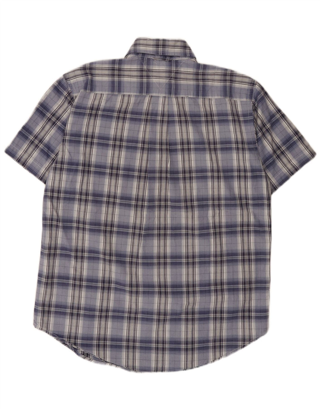 Camisa Tommy Hilfiger Hombre de Manga Corta de Algodón a Cuadros Azul Medio