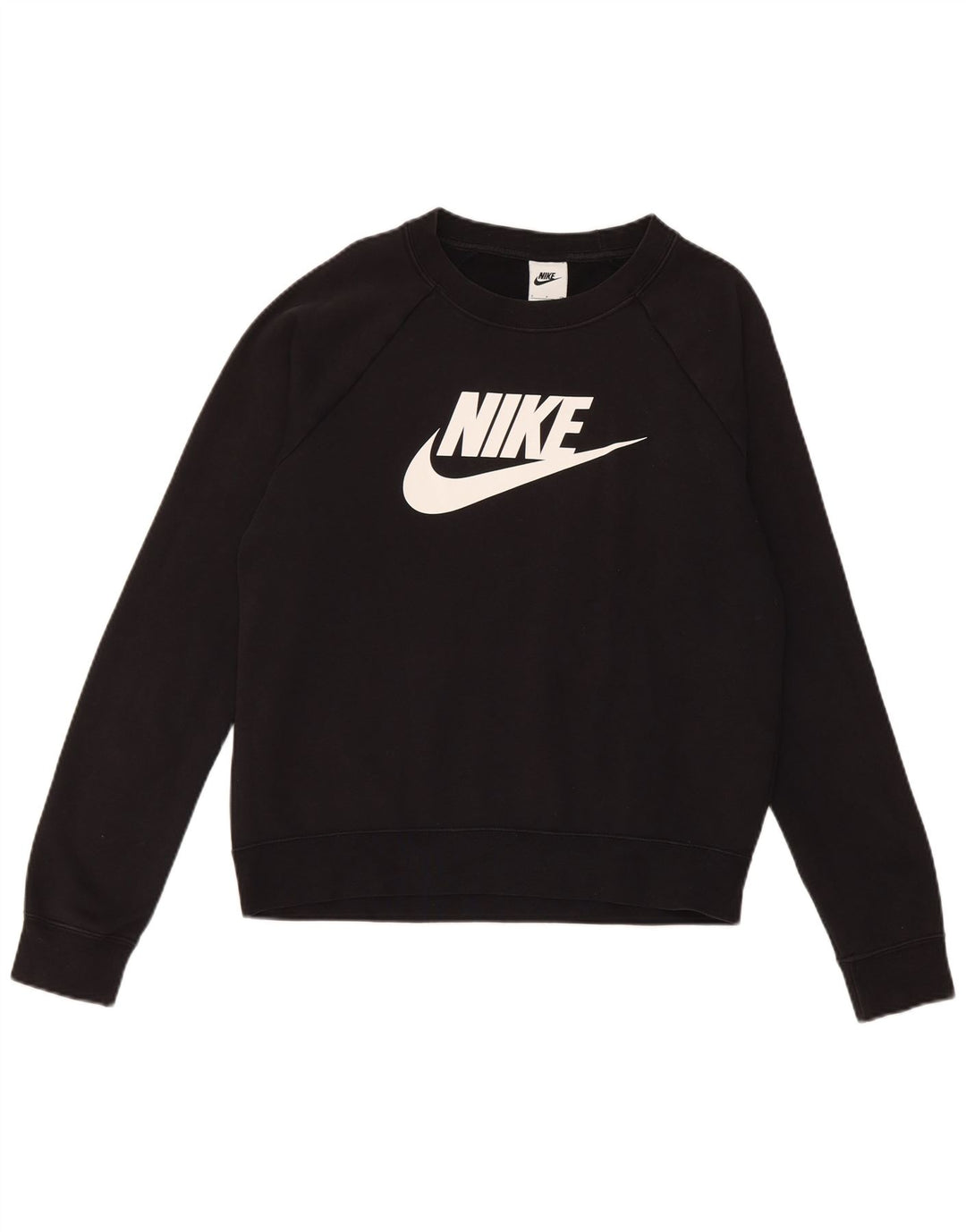 Nike - Sudadera de gran tamaño con gráfico para mujer, talla 40, talla pequeña, algodón negro