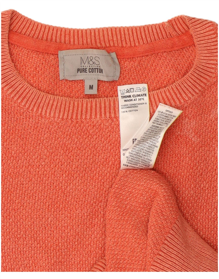 Marks & Spencer Jersey de Cuello Redondo para Hombre de algodón Naranja Medio