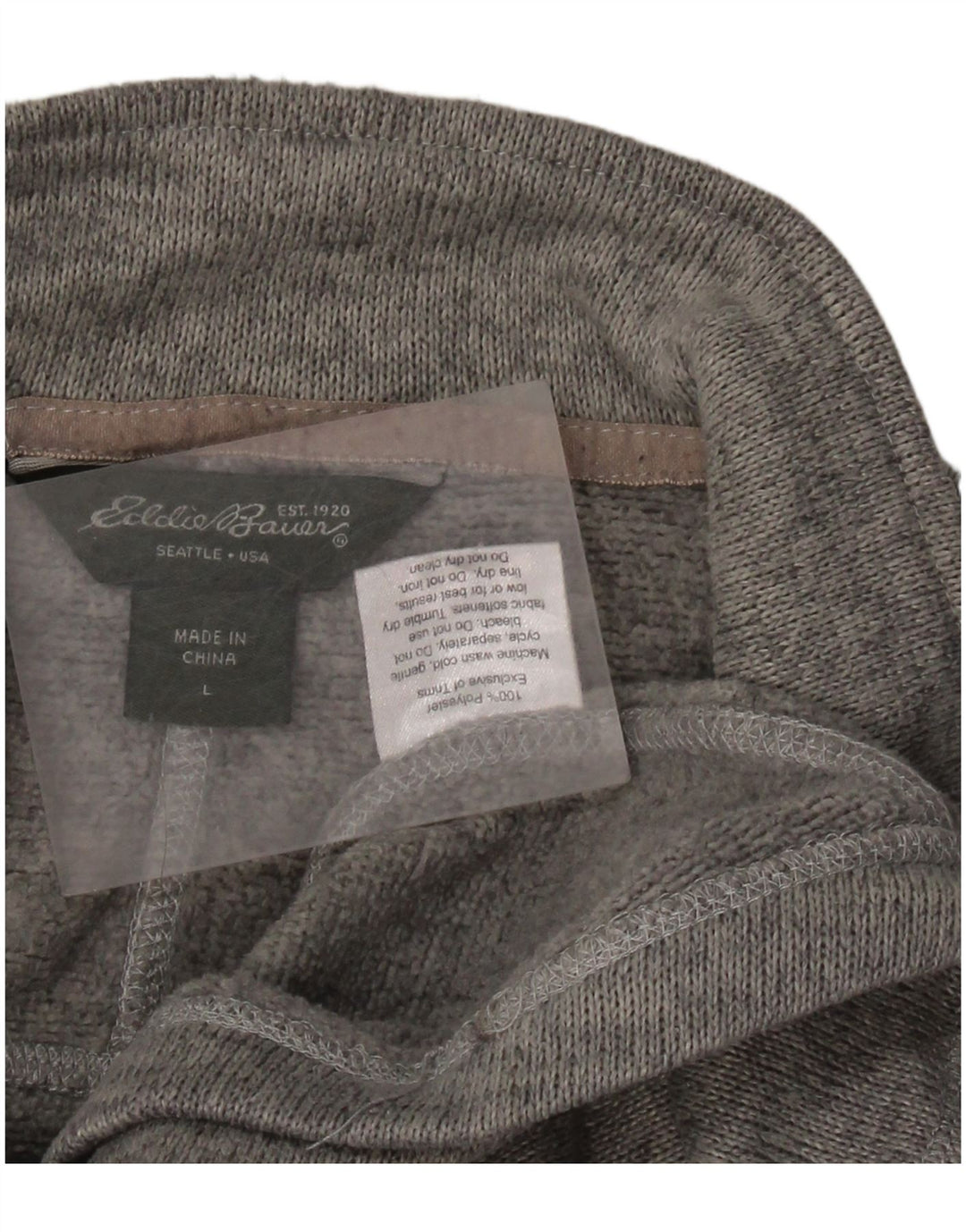 Eddie Bauer - Sudadera con cuello y cremallera para hombre, talla grande, poliéster gris