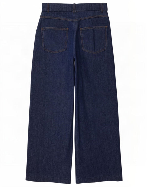 Zara Jeans de pierna ancha para mujer EU 32 2XL W22 L28 Algodón azul marino